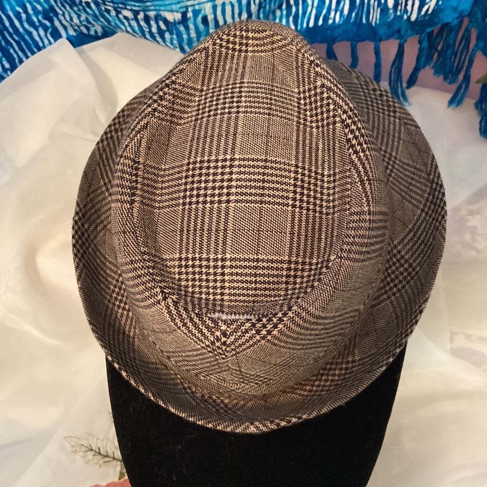 DPG 1921 brown tweed fedora with teardrop crown. Size M - Picture 3 of 4